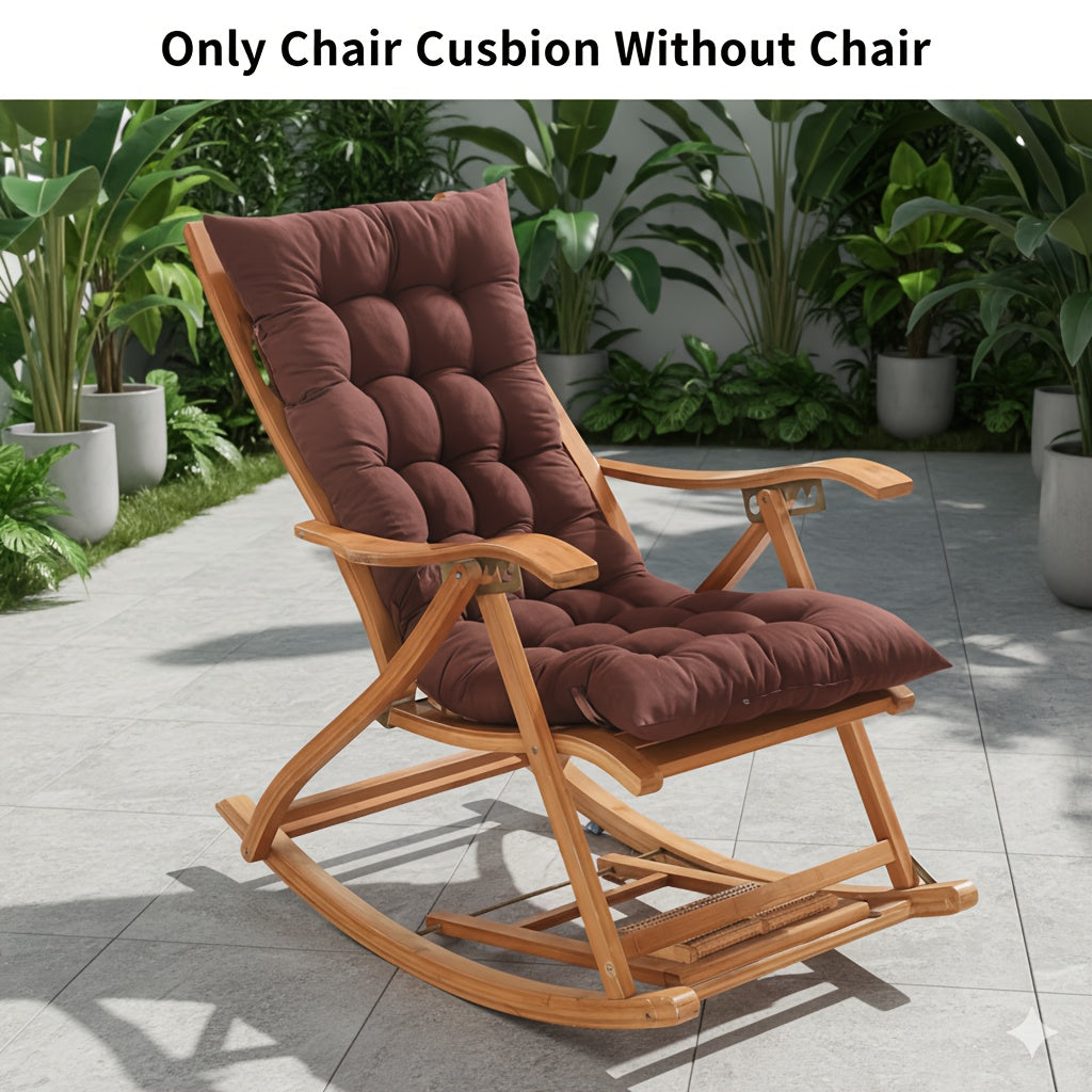 Tufted Rocking Chair Cushion, One-Piece Seat and Back Pad with Ties, 18.9 x 47 Inches for Compatible Recliner Seating in Five Color Options