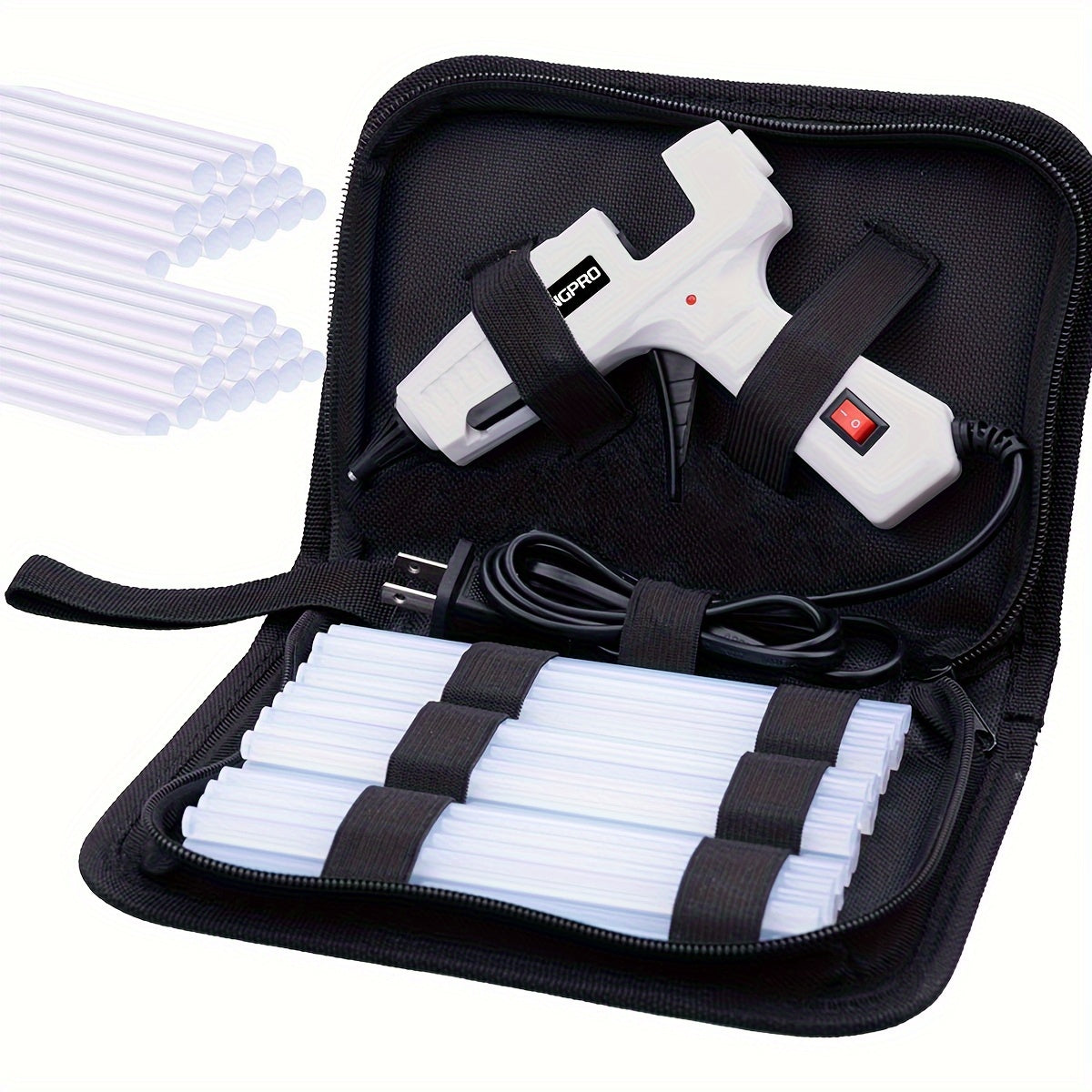 Hot Glue Gun Kit 30W with 30 Glue Sticks, 7 x 150mm Hot Melt Adhesive Tool in Seven Color Options for DIY Crafts, Handmade Decorations and Small Home Repairs