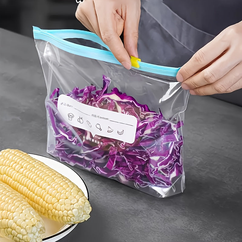 Mixed-Size Zipper Food Storage Bags with Large, Medium and Small Assortments in 40, 50 or 60-Piece Packs for Kitchen Ingredient Sorting and Organization