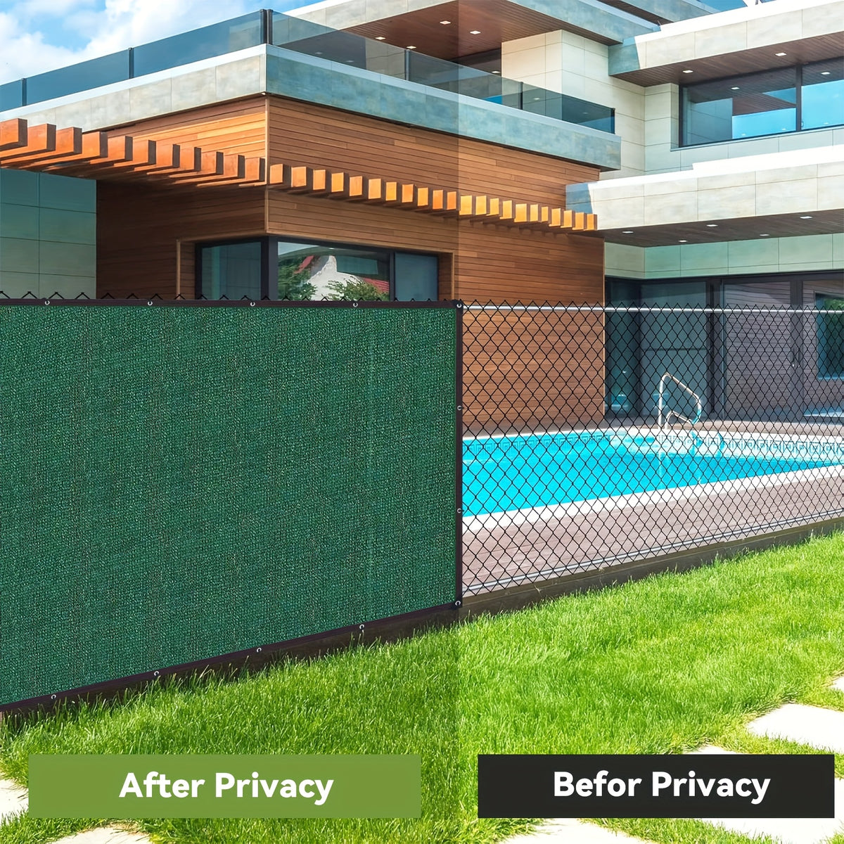 Balcony Privacy Screen for Deck Railings and Outdoor Fences, Green, Brown or Black with Two Size Options, Listed 33ft Rope and Zip Ties for Patio Screening