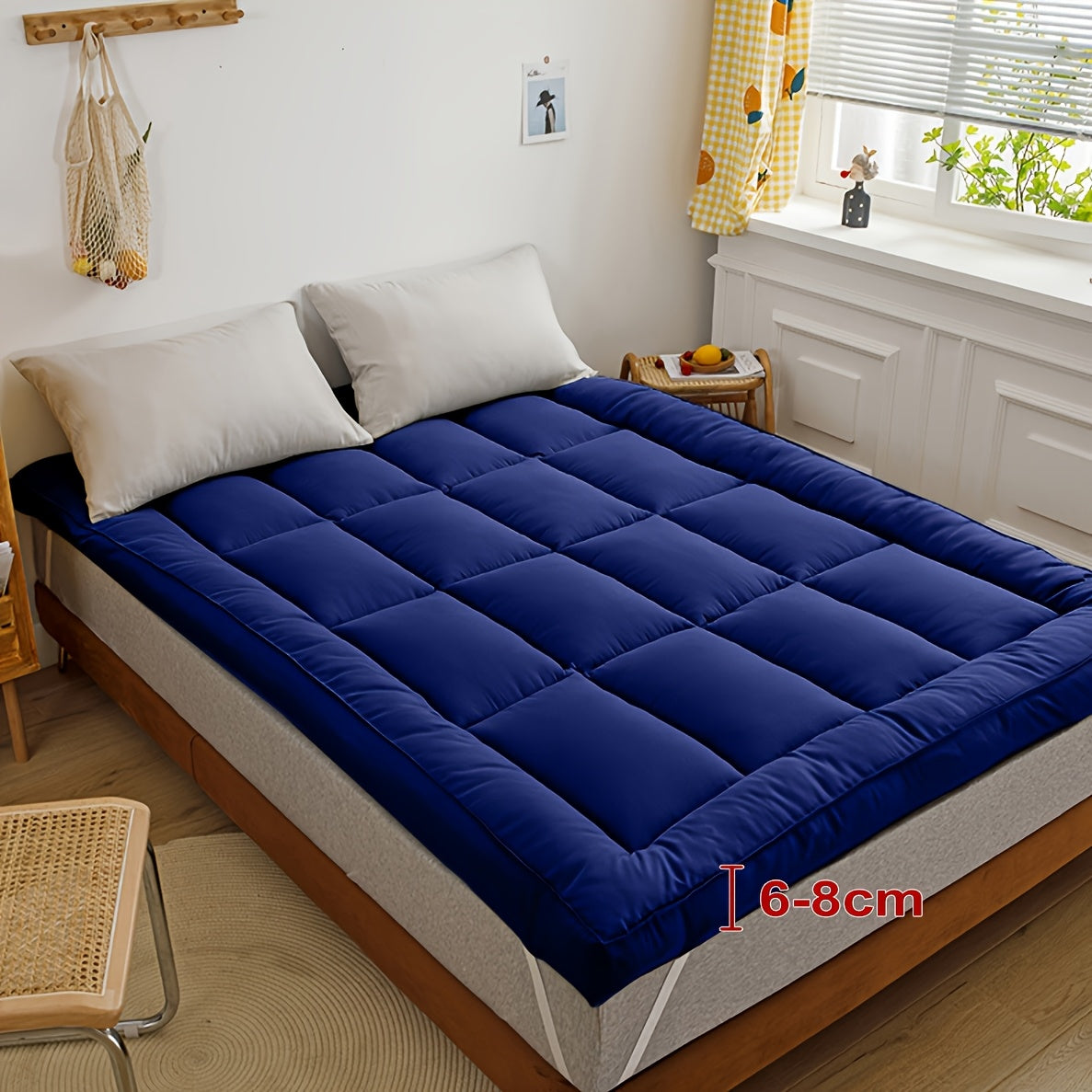 Filled Mattress Topper with Mesh Structure and Listed 1200 GSM, Twin, Full, Queen or King Bedding Layer with Standard, Upgraded and Random Color Options