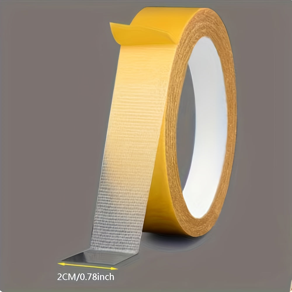 Fabric Backed Double Sided Tape with Grid Design Reference, Single Adhesive Roll in Two Listed Sizes for Compatible Carpet, Floor and Household Fixing Projects