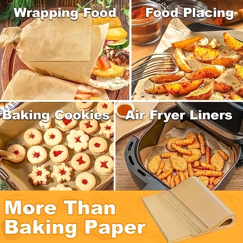 9 x 13 Inch Parchment Paper Sheets, 50-Pack Pre-Cut Unbleached Nonstick Baking Liners for Compatible Pans, Home Cookie Batches and Kitchen Preparation