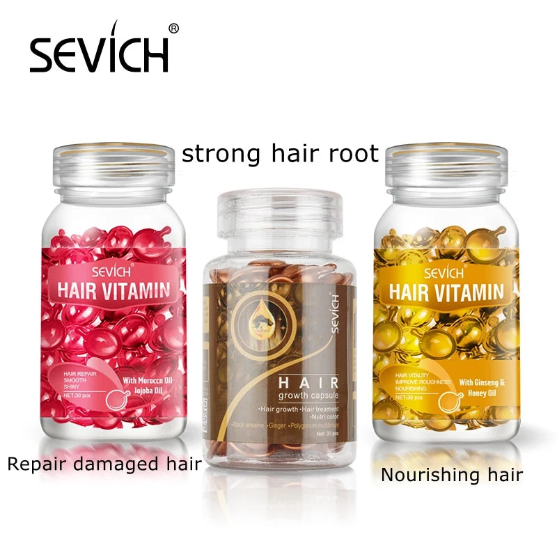 Sevich Hair Oil Capsule Set with Nine Cosmetic Hair Care Option Labels, Three-Piece Set Reference for Conditioning Routines and Soft, Shiny Hair Styling