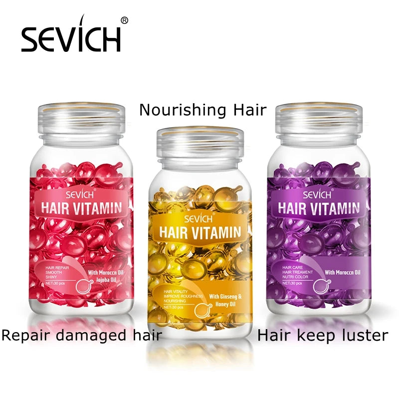 Sevich Hair Oil Capsule Set with Nine Cosmetic Hair Care Option Labels, Three-Piece Set Reference for Conditioning Routines and Soft, Shiny Hair Styling