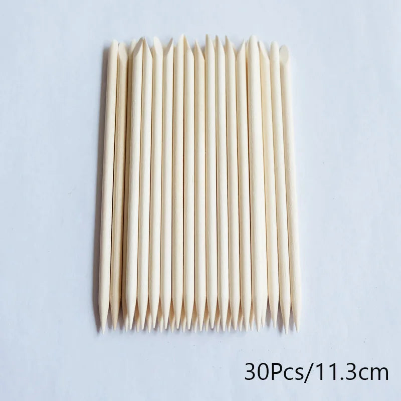 Wooden Cuticle Pusher Sticks by Lurayee, 7.5 to 15cm Length Options for Nail Art Detailing, Rhinestone Placement and Manicure Sticker Application