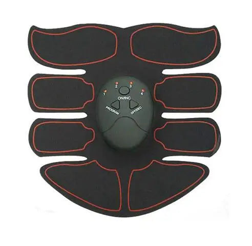 EMS Muscle Stimulator with Six Modes and Push-Button Controls, Black AAA Battery-Powered Fitness Pad in 6 pack ABS, 8 pack ABS or HipTrainer Options