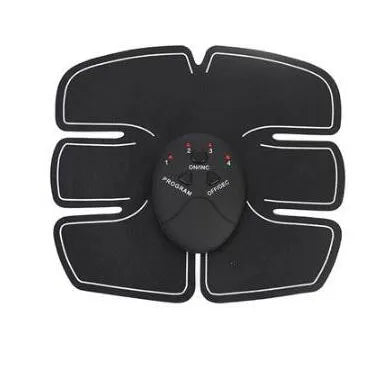 EMS Muscle Stimulator with Six Modes and Push-Button Controls, Black AAA Battery-Powered Fitness Pad in 6 pack ABS, 8 pack ABS or HipTrainer Options