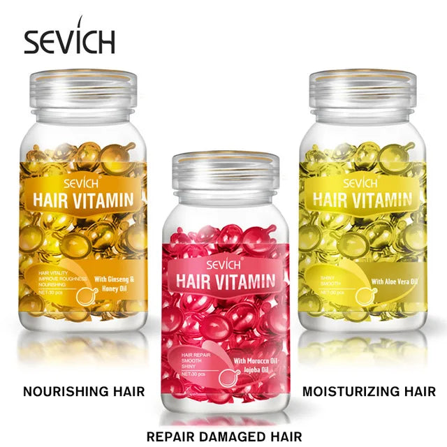 Sevich Hair Oil Capsule Set with Nine Cosmetic Hair Care Option Labels, Three-Piece Set Reference for Conditioning Routines and Soft, Shiny Hair Styling