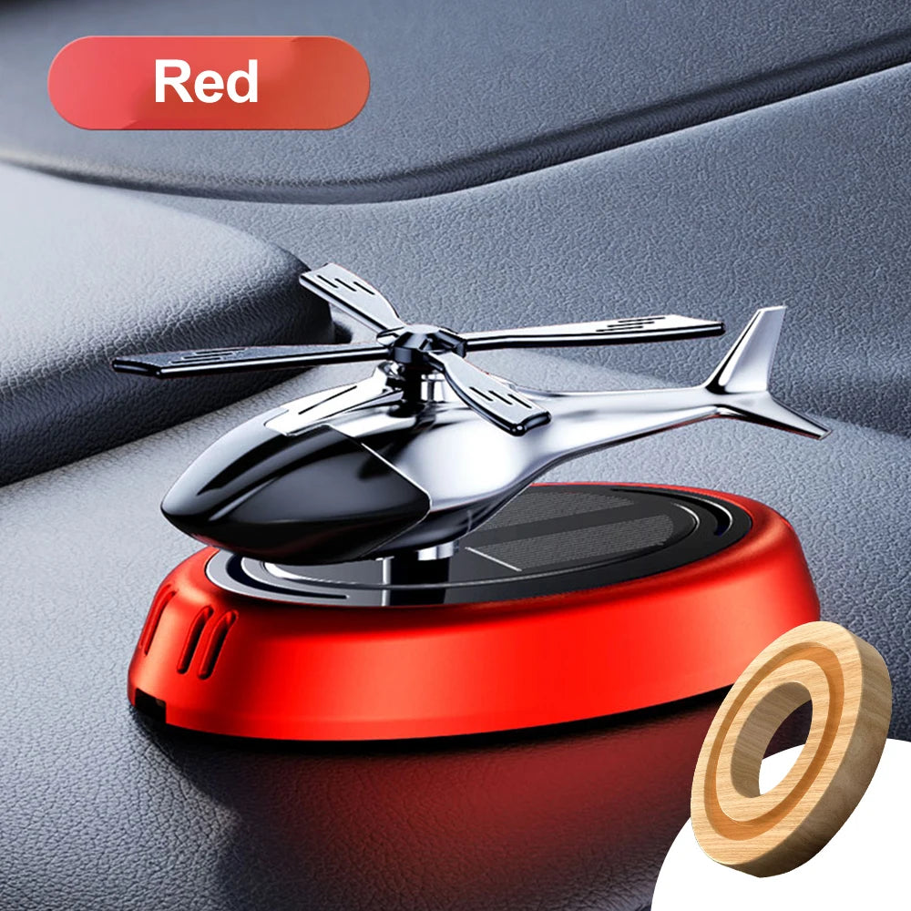 Solar Helicopter Car Air Freshener with Rotary Propeller Design for Vehicle Interior Styling, Decorative Perfume Diffuser in Seven A and B Model Color Options