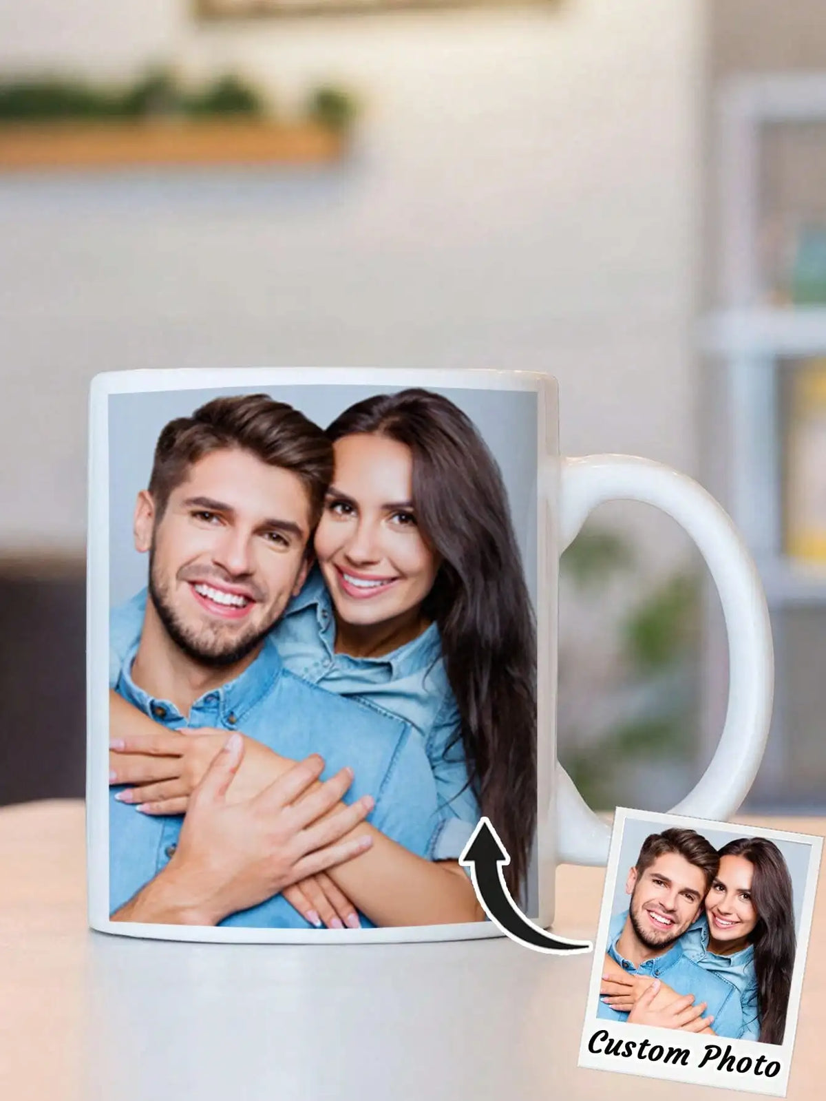 Custom Photo Coffee Mug in Ceramic with 2 or 3 Picture Options, Single 11oz Keepsake Cup for Mother's Day, Anniversary and Housewarming Gifts