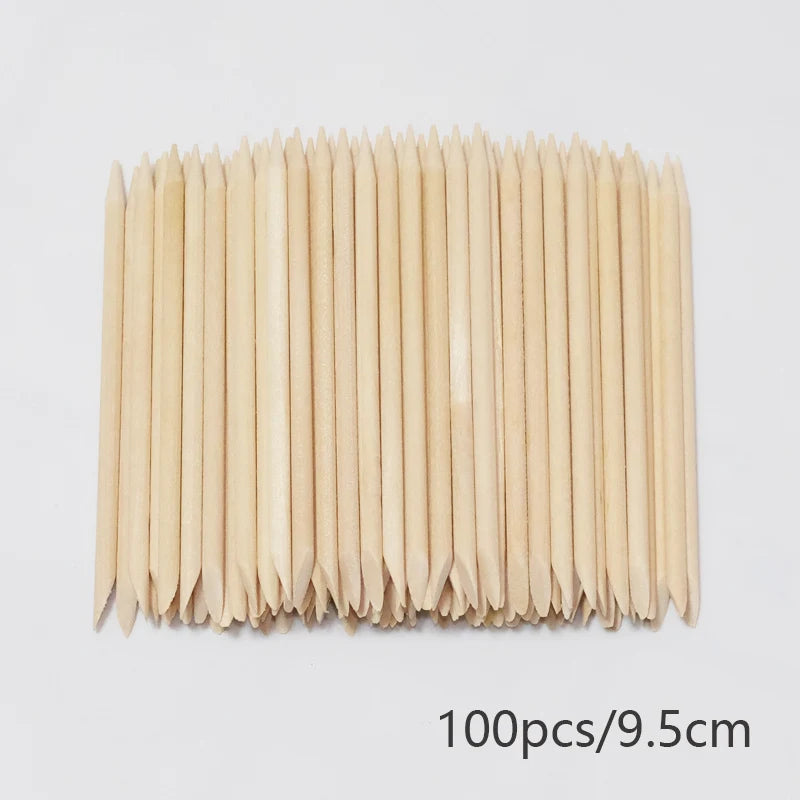 Wooden Cuticle Pusher Sticks by Lurayee, 7.5 to 15cm Length Options for Nail Art Detailing, Rhinestone Placement and Manicure Sticker Application
