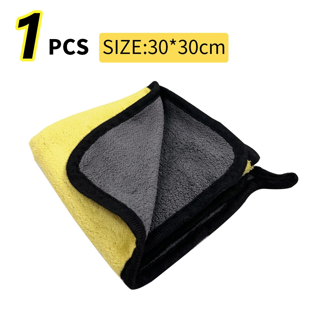 Car Detailing Microfiber Towels in Yellow, Soft Absorbent Polyester Cleaning Cloths with T054 and T056 Options in 1, 3 or 5 Pieces for Vehicle and Window Care