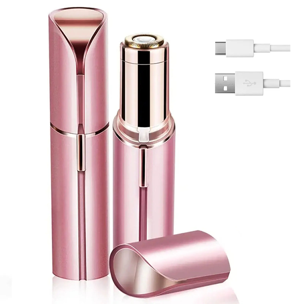 Facial Hair Remover for Women, Portable Mini Electric Shaver for Peach Fuzz, Upper Lip and Chin with USB or Dry-Cell Power Options