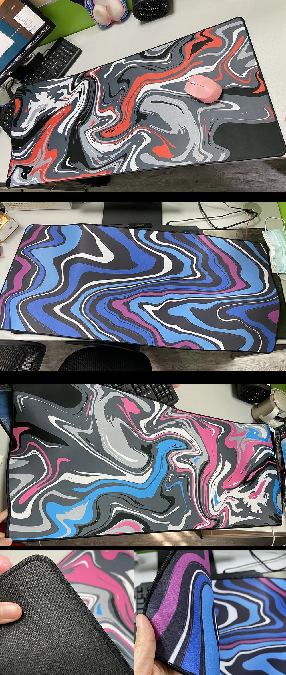 Strata Liquid Mouse Pad by Mairuige, Rubber Desk Mat in Five Sizes up to 900 x 400 mm for Gaming Stations, Computer Desks and Home Offices