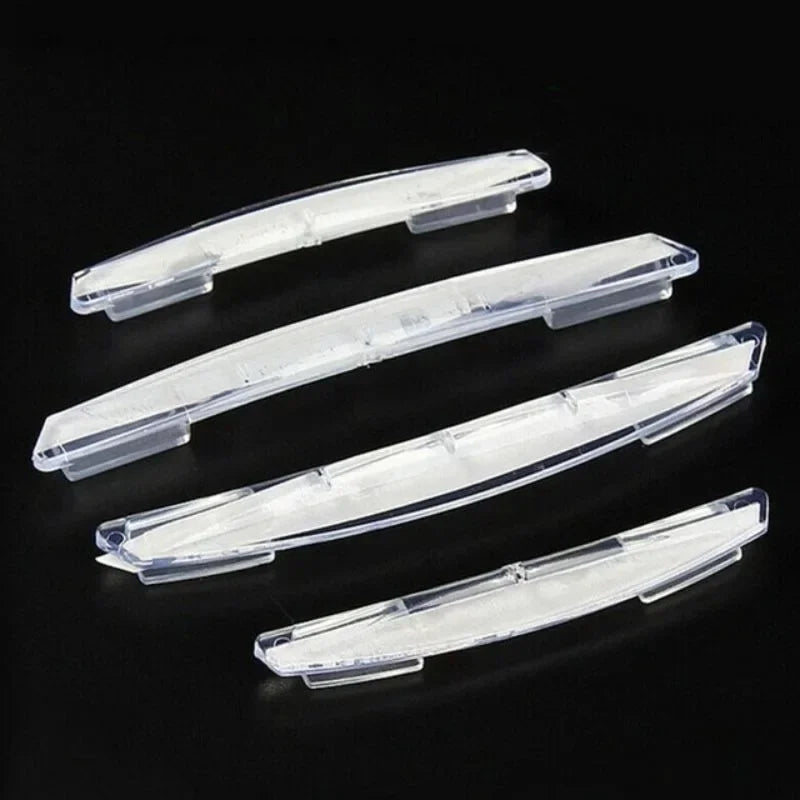 Car Door Guard Strips 4-Piece PVC Set in Transparent or Black, Adhesive Decorative Side Bumper Trim for Compatible Vehicle Exterior Surfaces