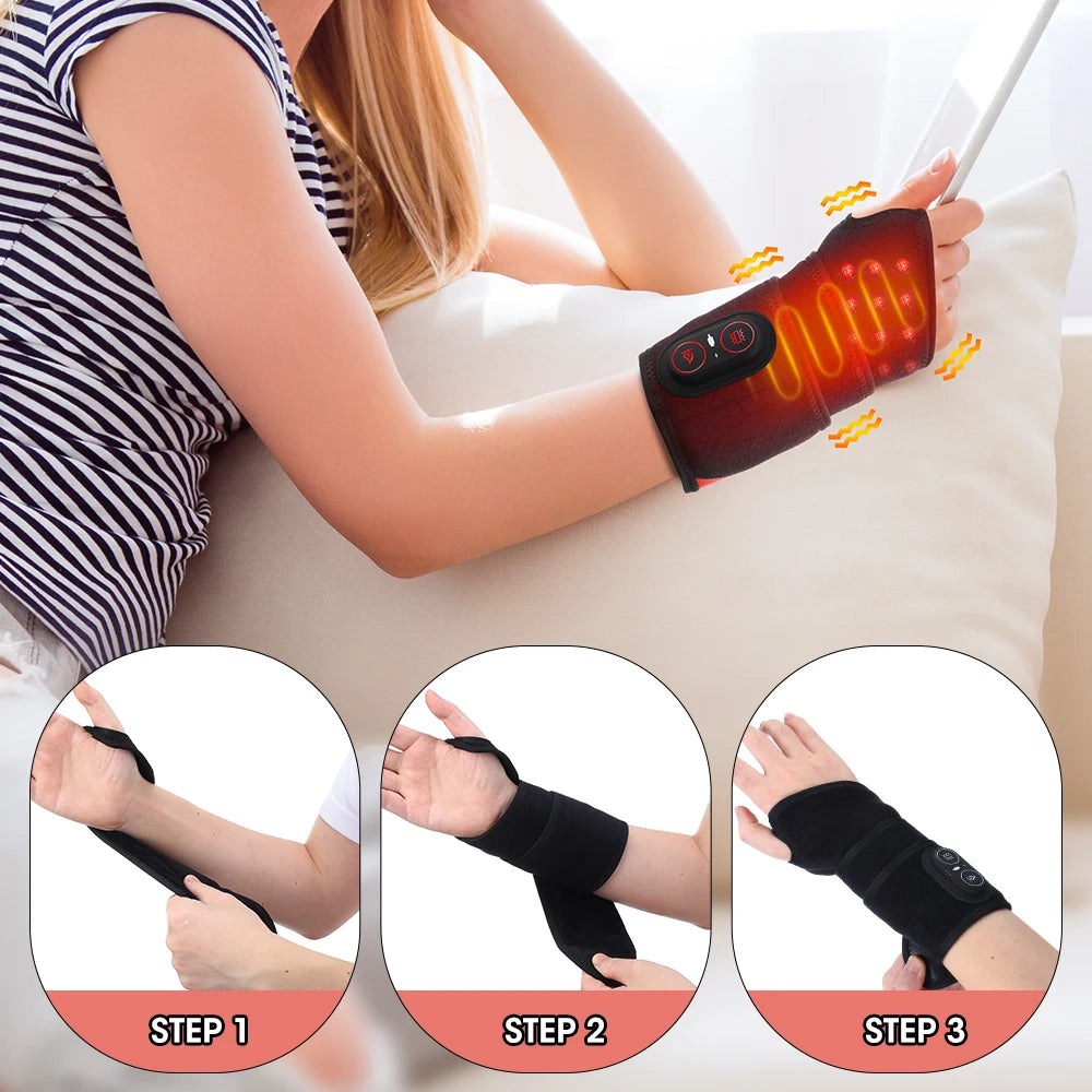 Wearable Red Light Heating Wrap Options for Wrist, Neck, Ankle and Hip, Adjustable Warmth with Model-Specific LED, Vibration and Power Features