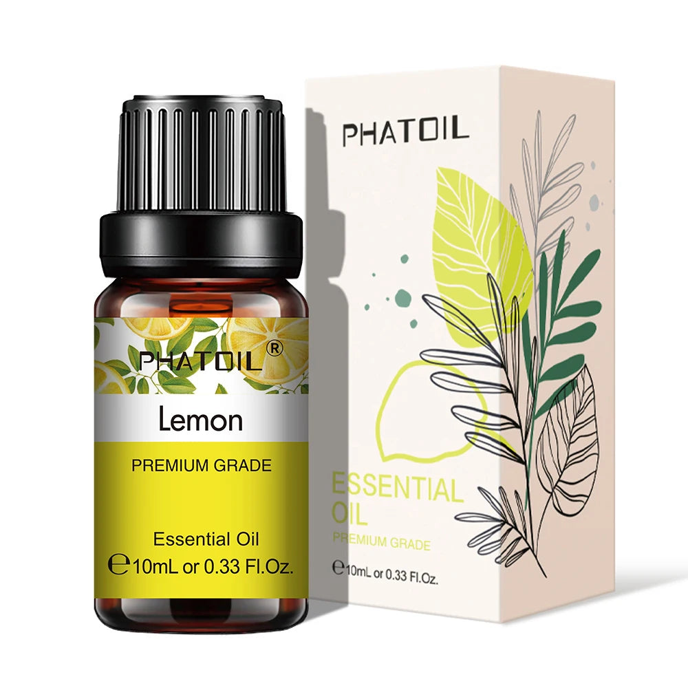 10ml Aroma Oil by PHATOIL for Compatible Diffusers and Home Fragrance, Amber Bottle with Lavender, Eucalyptus, Vanilla, Peppermint and Other Scent Options