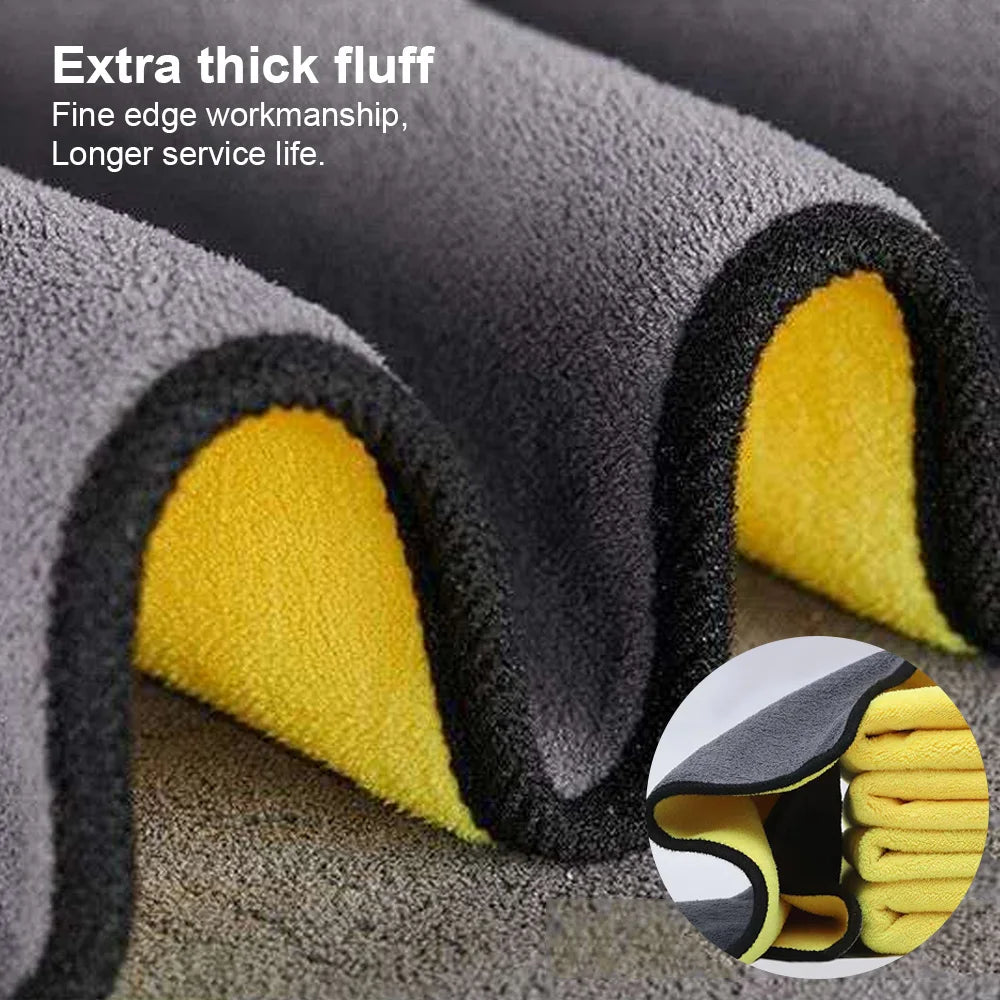 Car Detailing Microfiber Towels in Yellow, Soft Absorbent Polyester Cleaning Cloths with T054 and T056 Options in 1, 3 or 5 Pieces for Vehicle and Window Care