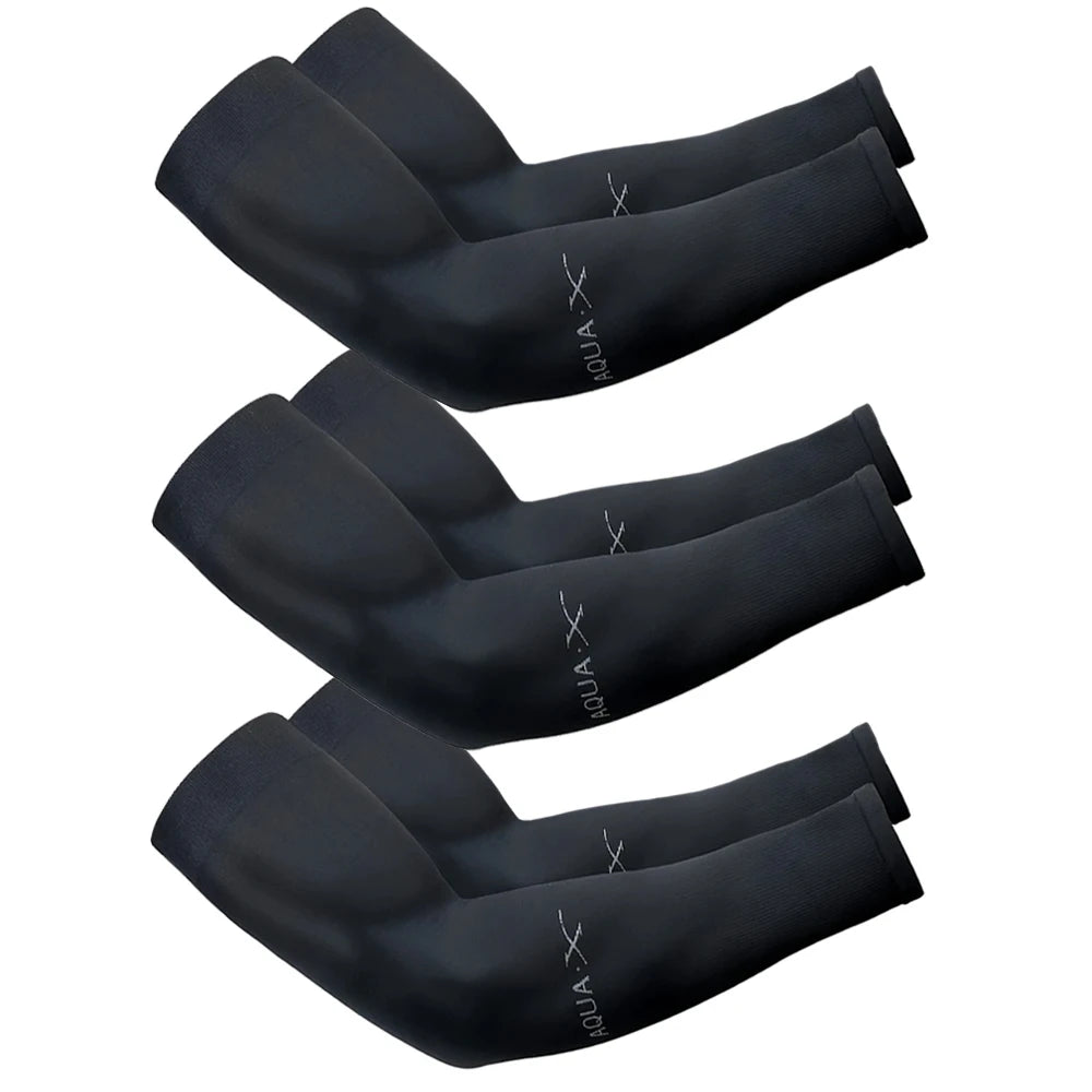 Unisex Summer Arm Sleeves for Riding, Driving and Fishing, Three-Pair Mixed Color Option and Black, White or Gray Selections for Everyday Outdoor Arm Coverage