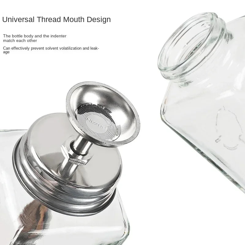 Glass Nail Liquid Pump Bottle 180ml, Empty Press-Top Dispenser for Compatible Manicure Cleansing Liquids and Nail Polish Remover at Home or Salon Stations