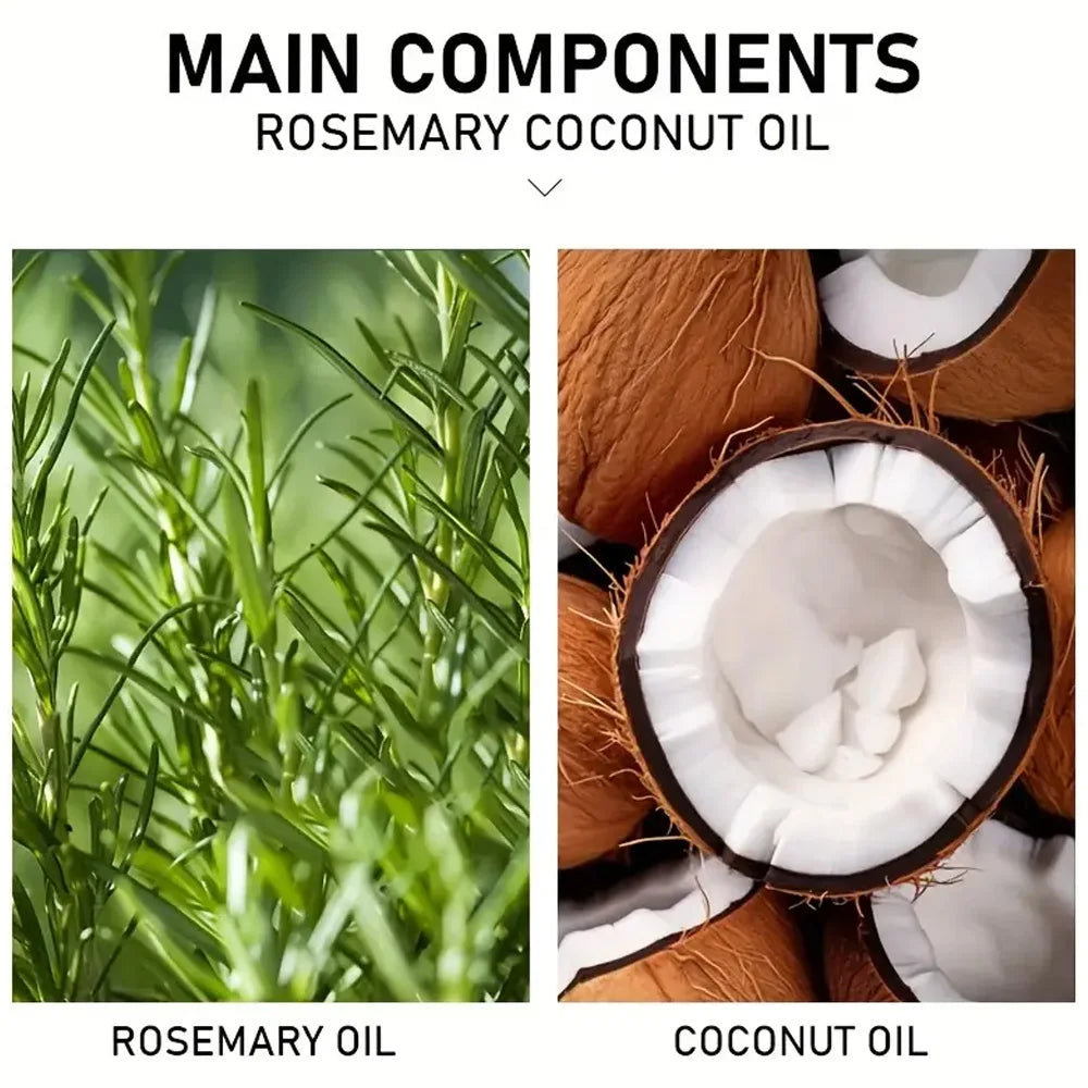 Rosemary Hair Oil with Coconut Oil Reference, 40ml Single, 60ml Single or Three-Piece 60ml Options for Label-Guided Cosmetic Hair and Scalp Care Routines