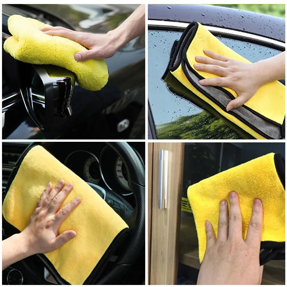 Car Detailing Microfiber Towels in Yellow, Soft Absorbent Polyester Cleaning Cloths with T054 and T056 Options in 1, 3 or 5 Pieces for Vehicle and Window Care