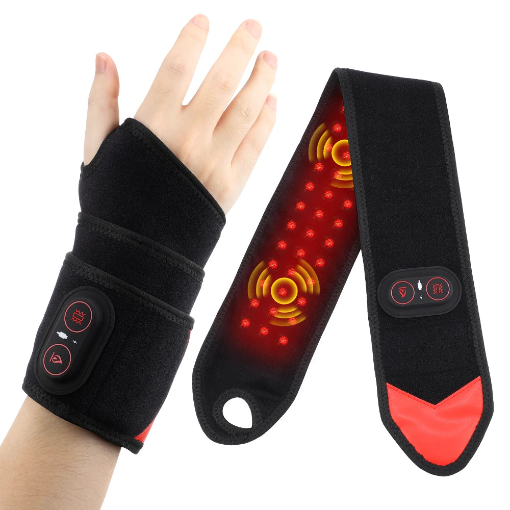 Wearable Red Light Heating Wrap Options for Wrist, Neck, Ankle and Hip, Adjustable Warmth with Model-Specific LED, Vibration and Power Features
