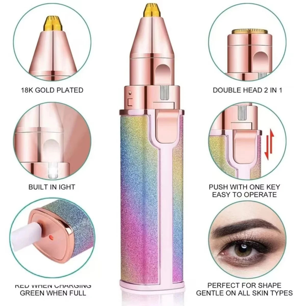 Facial Hair Remover for Women, Portable Mini Electric Shaver for Peach Fuzz, Upper Lip and Chin with USB or Dry-Cell Power Options