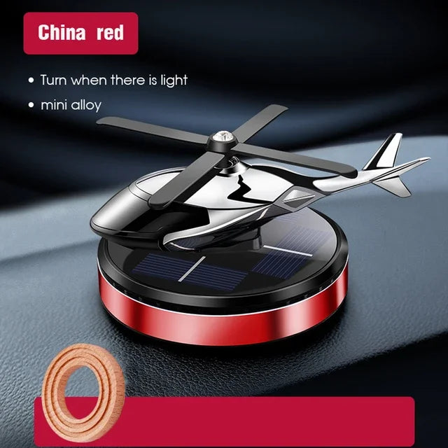 Solar Helicopter Car Air Freshener with Rotary Propeller Design for Vehicle Interior Styling, Decorative Perfume Diffuser in Seven A and B Model Color Options