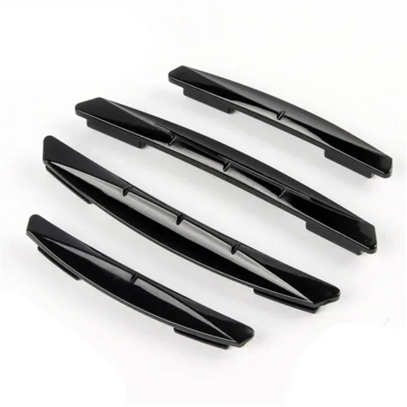 Car Door Guard Strips 4-Piece PVC Set in Transparent or Black, Adhesive Decorative Side Bumper Trim for Compatible Vehicle Exterior Surfaces