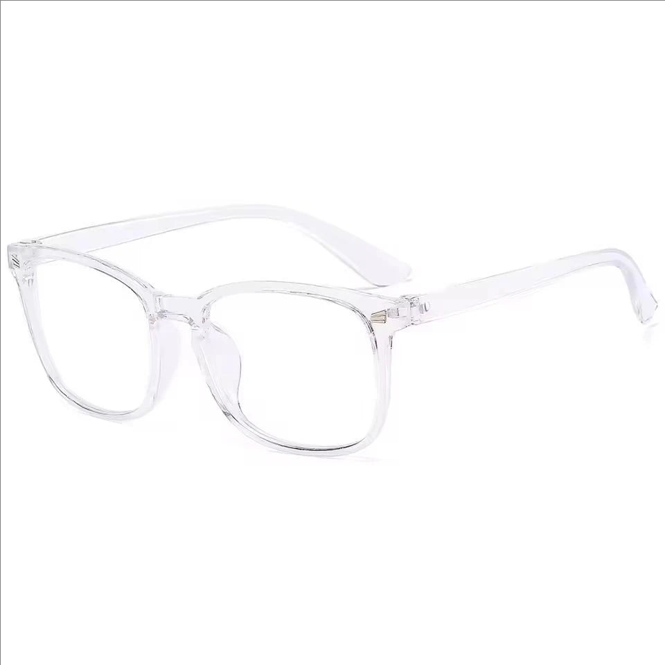 Minimalist Square Clear Lens Glasses with Acrylic Lenses and Lightweight Plastic Frames, Unisex Casual Eyewear in Black or BlackTransparentDemi Options