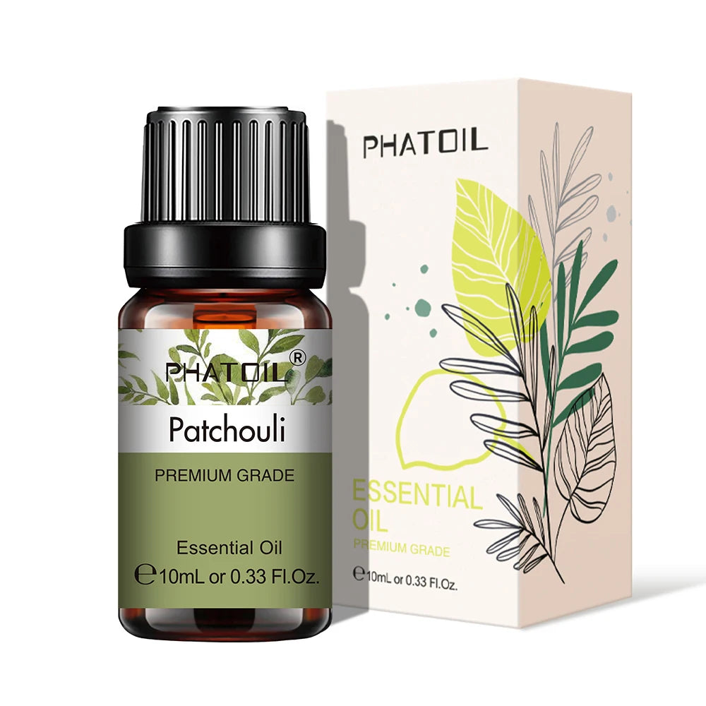 10ml Aroma Oil by PHATOIL for Compatible Diffusers and Home Fragrance, Amber Bottle with Lavender, Eucalyptus, Vanilla, Peppermint and Other Scent Options