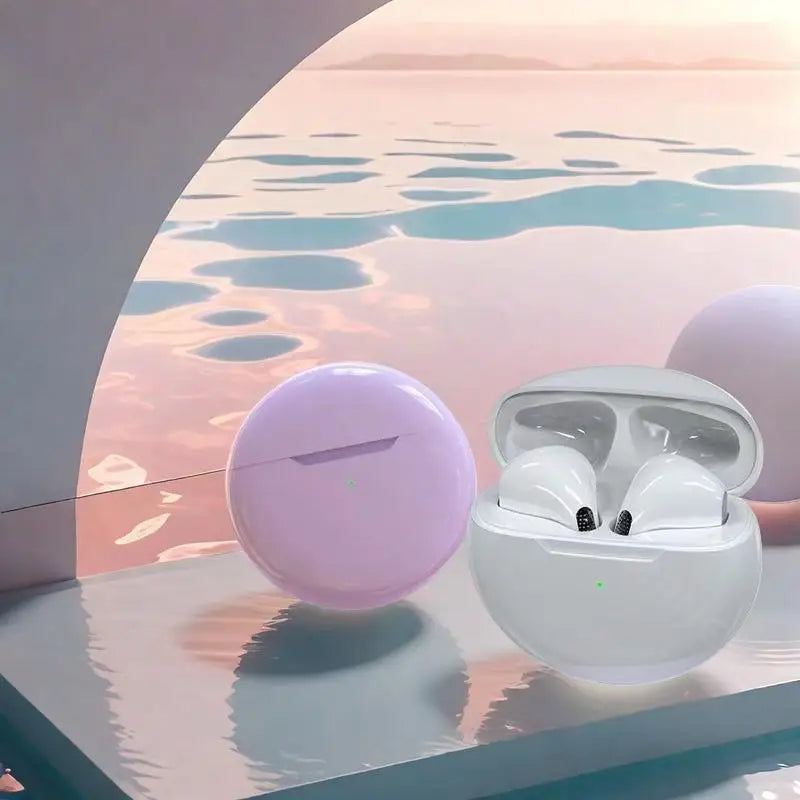Pro 6 TWS Wireless Earphones with Microphone, Touch Controls and Charging Case, Listed Bluetooth 5 Stereo Earbuds with Independent Left or Right Use in Seven Colors