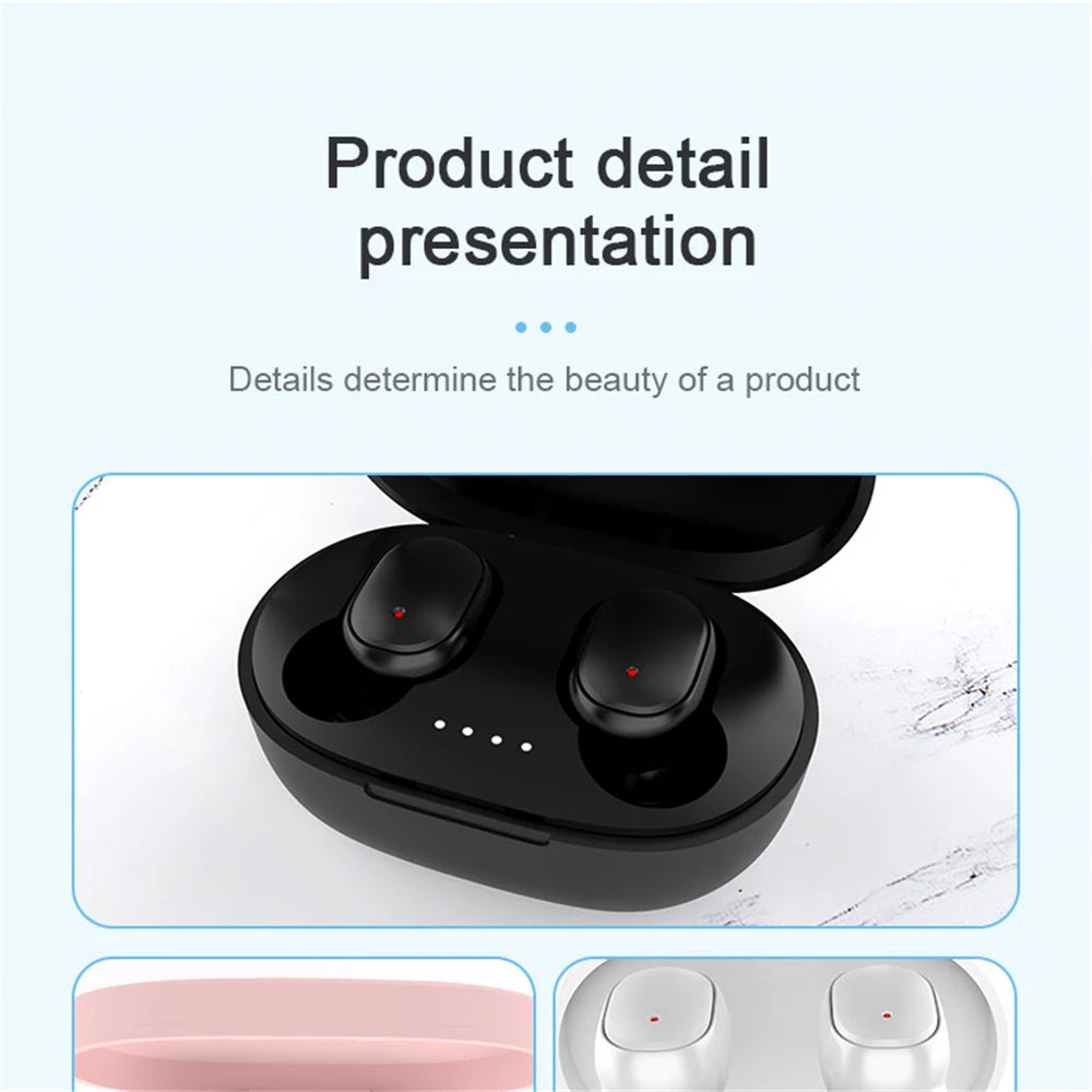 A6S Wireless Bluetooth Earphones, Bluetooth 5.0 Stereo Audio with Touch Control and Five Color Options for Compatible Phone Music and Everyday Calls