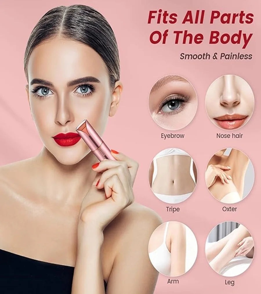 Facial Hair Remover for Women, Portable Mini Electric Shaver for Peach Fuzz, Upper Lip and Chin with USB or Dry-Cell Power Options