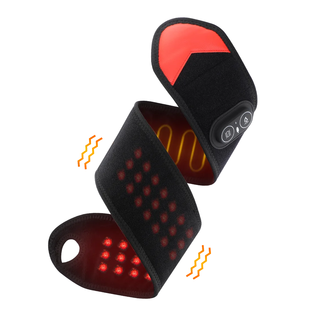 Wearable Red Light Heating Wrap Options for Wrist, Neck, Ankle and Hip, Adjustable Warmth with Model-Specific LED, Vibration and Power Features