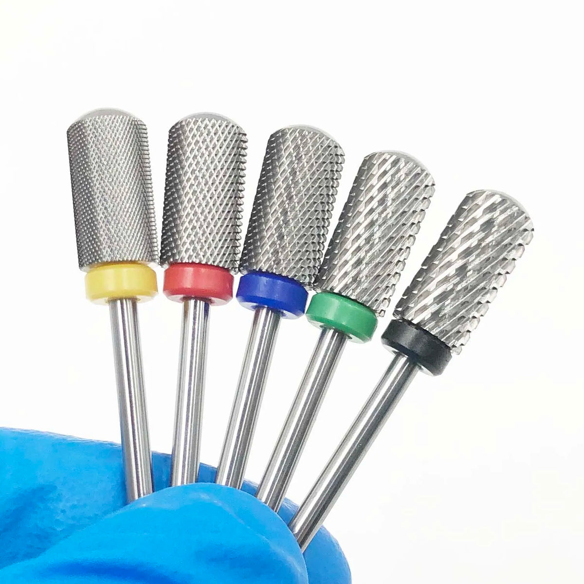 Large Barrel Carbide Nail Drill Bit with Listed 6.6mm Size and Rounded Smooth Top, Eight Option Labels for Compatible Electric Manicure Tools