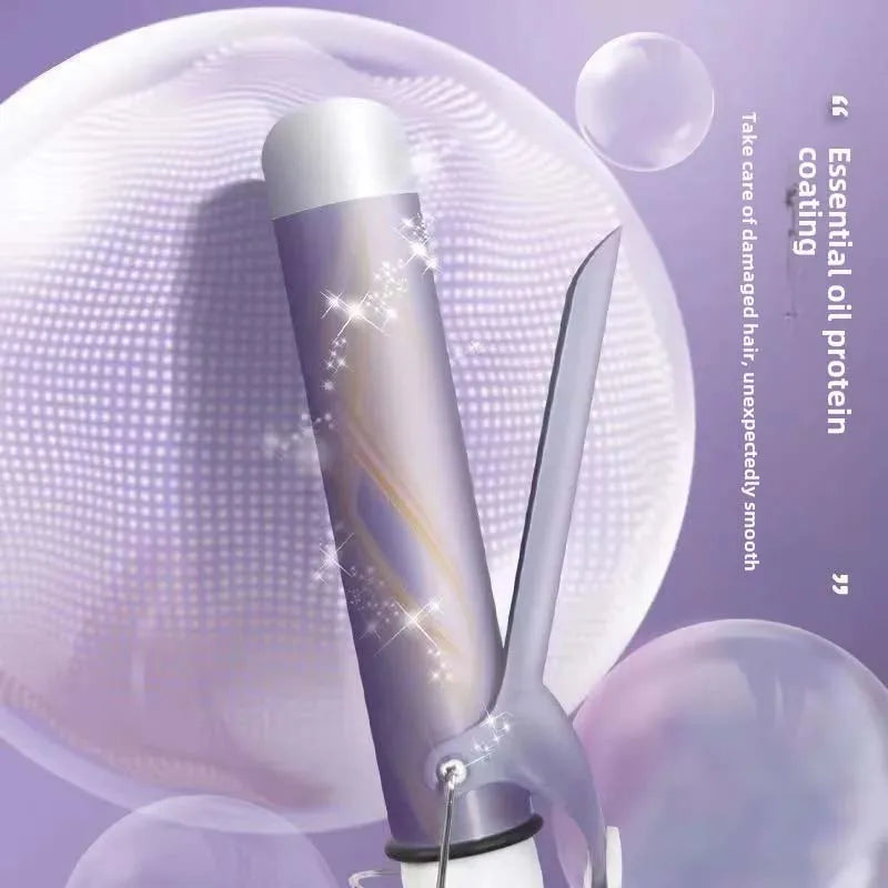 40mm Large Barrel Curling Iron with Tourmaline Ceramic Heating, Five Temperature Settings and Purple Finish for Loose Curl Styling, US Plug Option