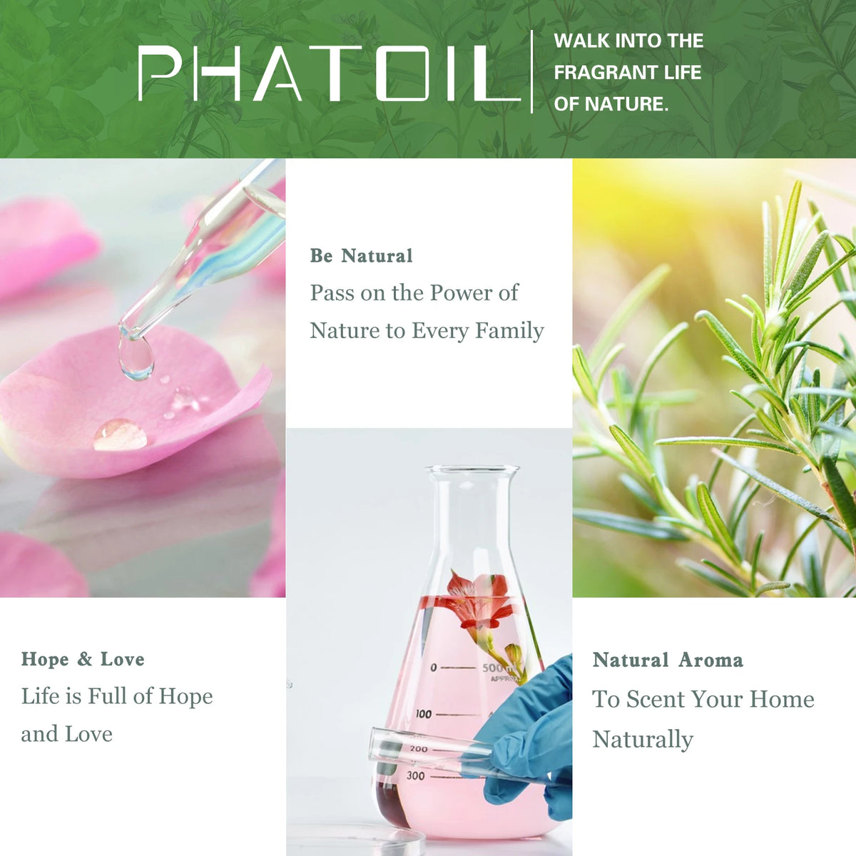 10ml Aroma Oil by PHATOIL for Compatible Diffusers and Home Fragrance, Amber Bottle with Lavender, Eucalyptus, Vanilla, Peppermint and Other Scent Options