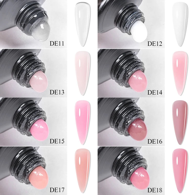 Poly Nail Extension Gel Set by Mtssii, Listed 5-Piece 20ml UV LED Curing Gel with Eight Coded Options for Adult Nail Sculpting and Manicure Designs