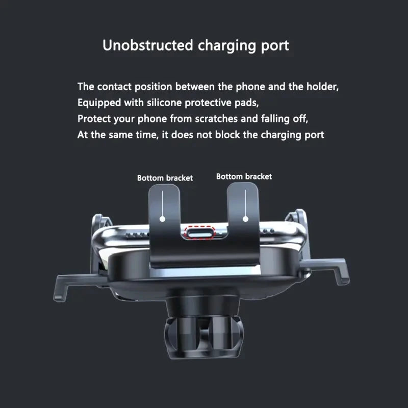 Air Vent Car Phone Holder, Black Foldable and Rotatable Mounting Bracket for Compatible Smartphones, In-Car Navigation Screen Positioning Accessory