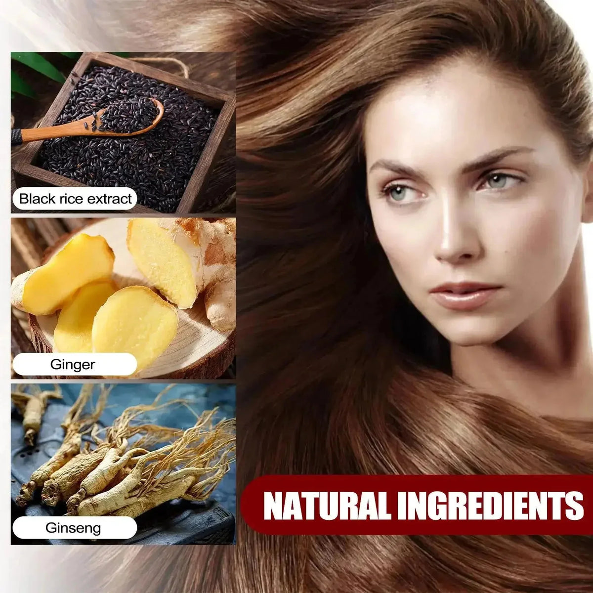 Gray Hair Care Serum with Black Spray and Cosmetic Coverage References, Single or Promotional Purchase Labels for Women and Men Grooming Routines