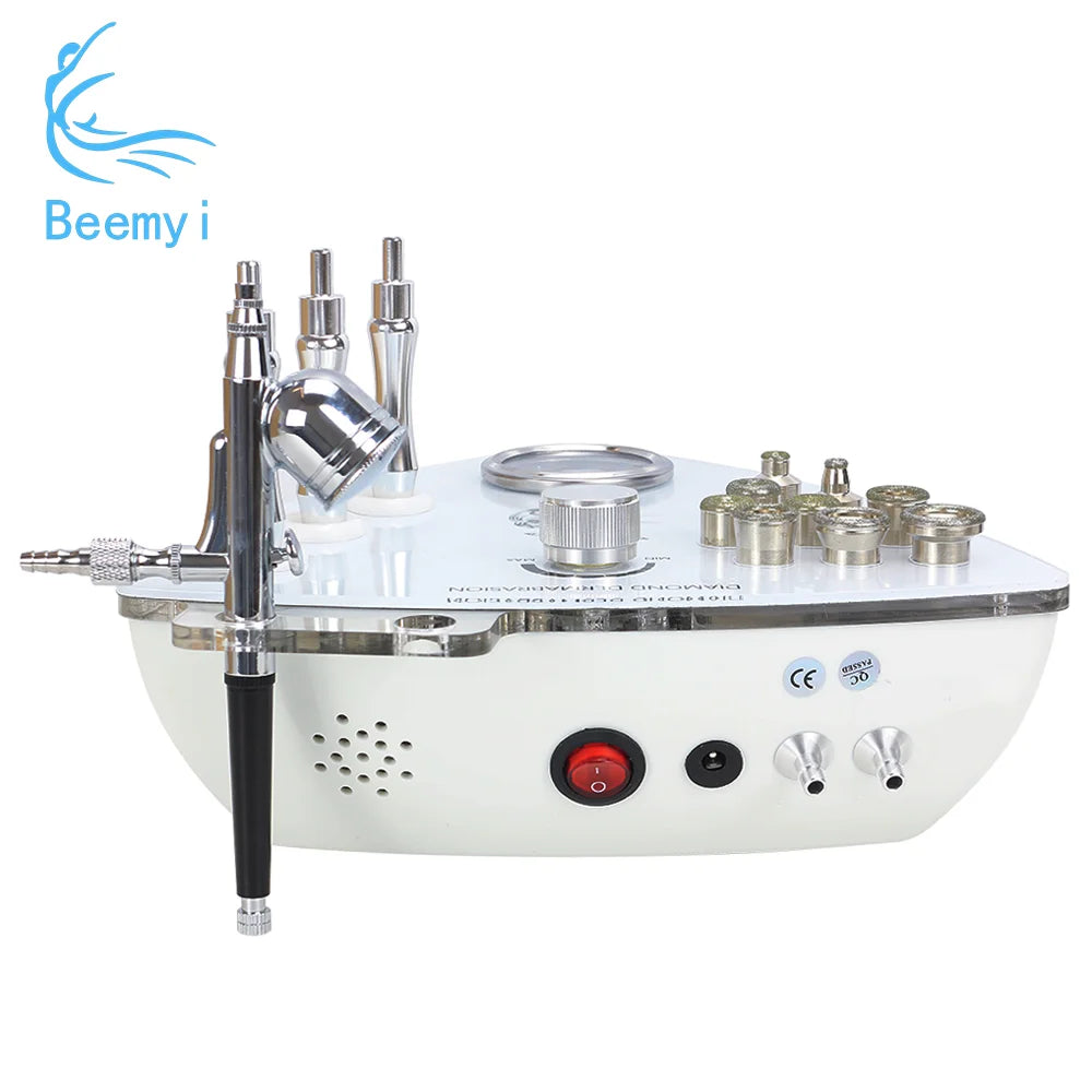 Diamond Microdermabrasion Machine for Adult Facial Care, 3-in-1 Beauty Device with Listed 65–68 cmHg Vacuum and US, UK or AU Option Labels
