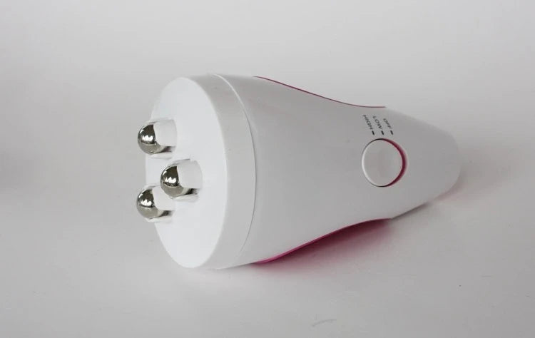 Electric Roller Body Massager in White with 3D Kneading Wheel Design, ABS and Silicone Construction for Adult At-Home Personal Care Routines