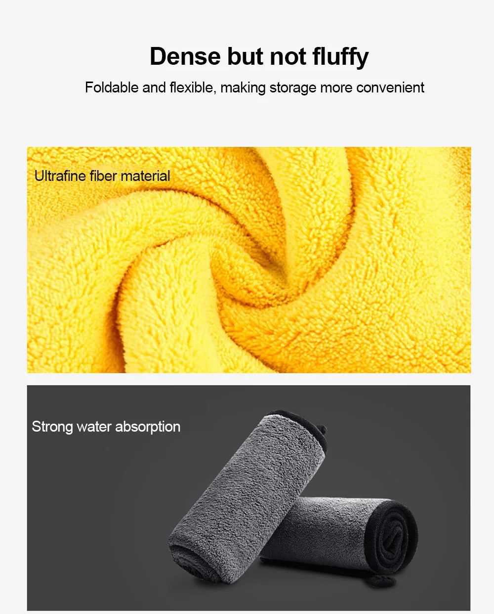 Car Detailing Microfiber Towels in Yellow, Soft Absorbent Polyester Cleaning Cloths with T054 and T056 Options in 1, 3 or 5 Pieces for Vehicle and Window Care