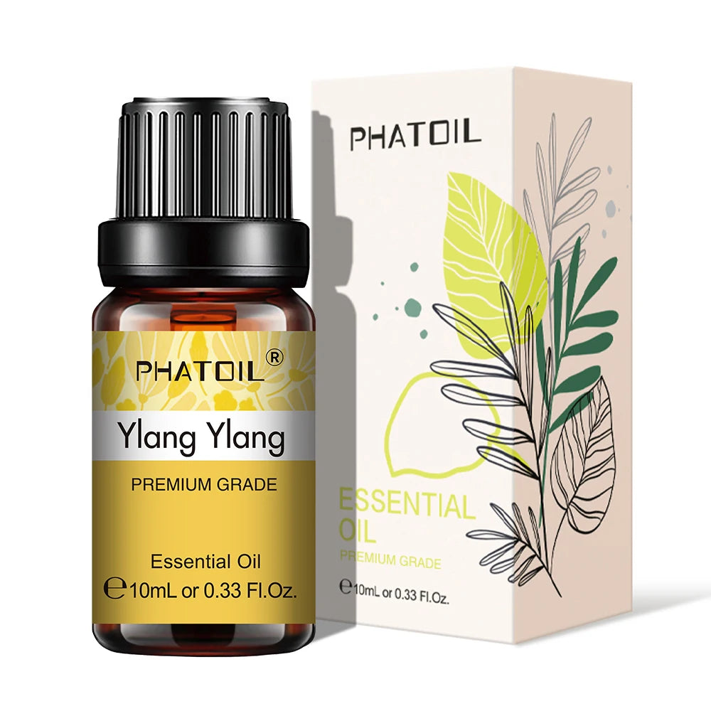 10ml Aroma Oil by PHATOIL for Compatible Diffusers and Home Fragrance, Amber Bottle with Lavender, Eucalyptus, Vanilla, Peppermint and Other Scent Options