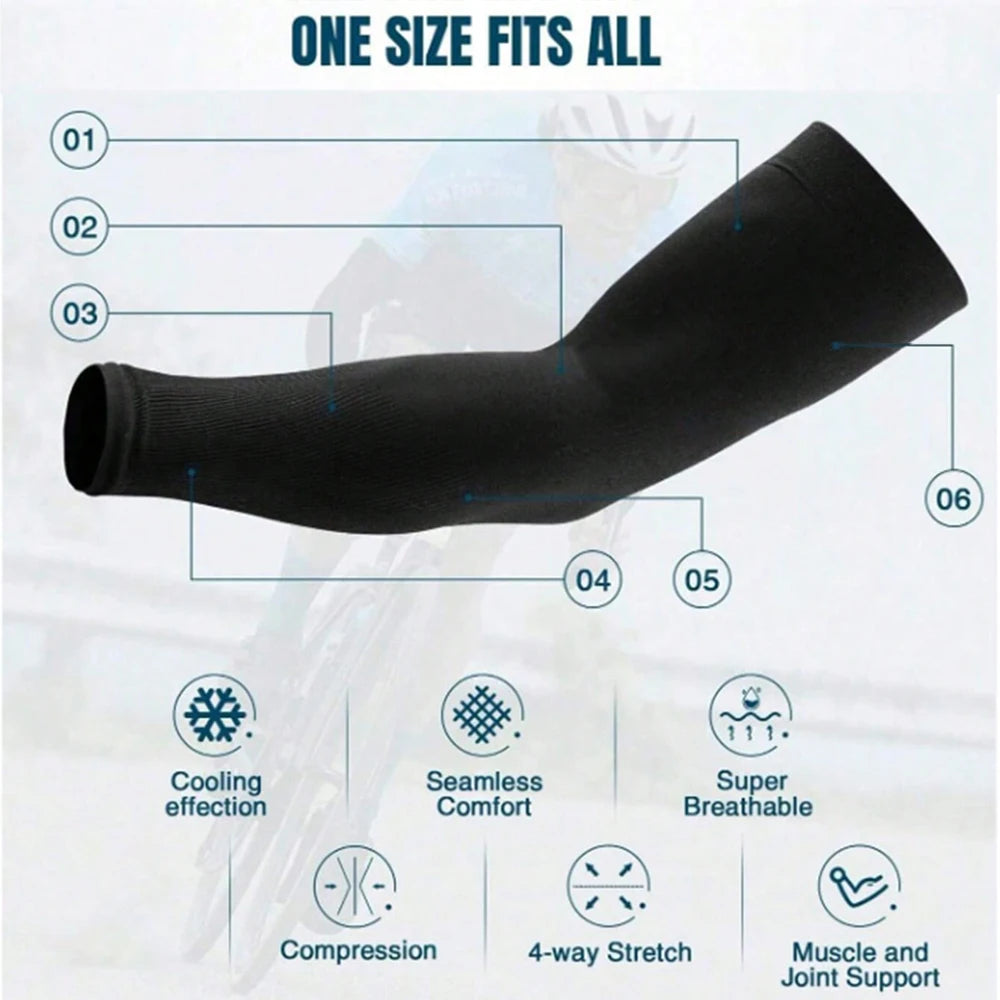 Unisex Summer Arm Sleeves for Riding, Driving and Fishing, Three-Pair Mixed Color Option and Black, White or Gray Selections for Everyday Outdoor Arm Coverage