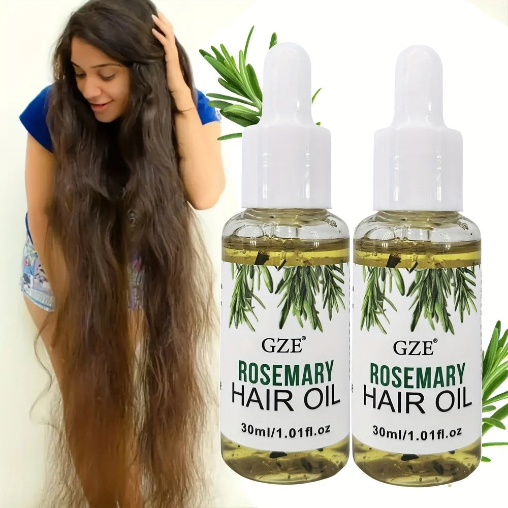 Rosemary Scalp and Hair Oil by GZE for Cosmetic Grooming, Straight and Wavy Hair Care Routines with GZE251-2 and GZE115 Options