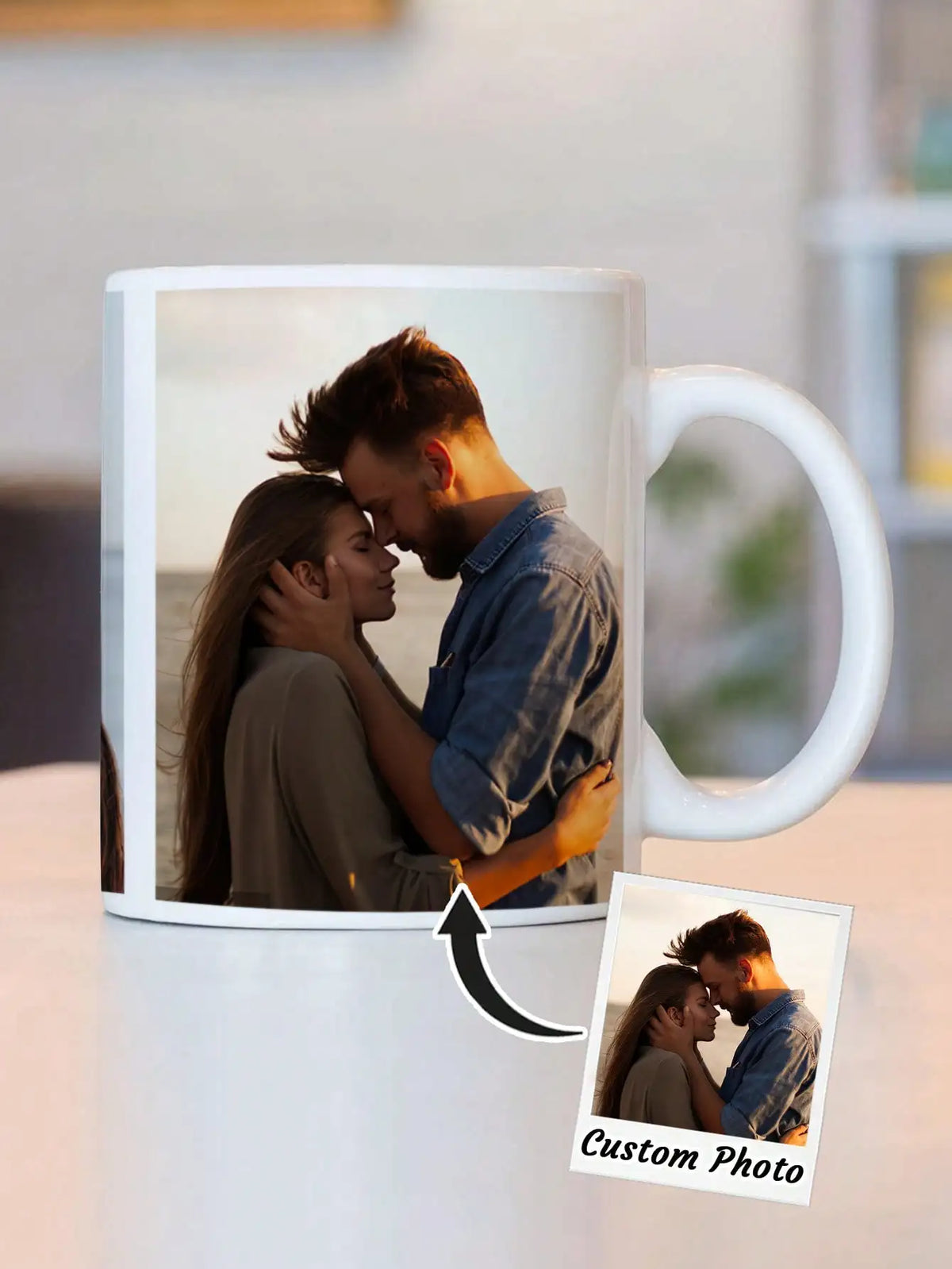 Custom Photo Coffee Mug in Ceramic with 2 or 3 Picture Options, Single 11oz Keepsake Cup for Mother's Day, Anniversary and Housewarming Gifts